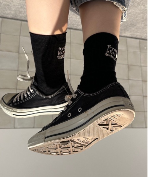 kutir(クティール)の「kutirlune/刺繍ロゴソックス(ソックス/靴下・レディース・ブラック/ライトブルー/グレー/ライトブラウン/ホワイト・FREE)」の8枚目の写真