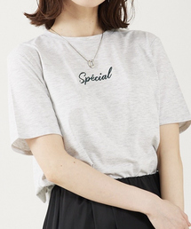 abahouse mavie | ロゴ＆刺繍コンパクト半袖Ｔシャツ(Tシャツ/カットソー)