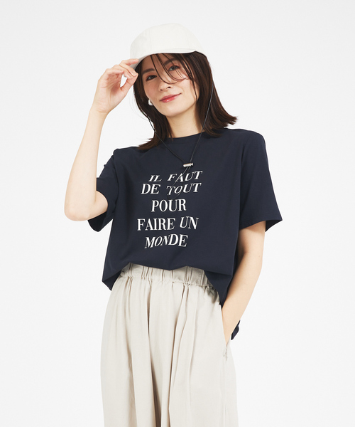abahouse mavie（アバハウスマヴィ）の「ロゴ＆刺繍コンパクト半袖Ｔシャツ（Tシャツ/カットソー・レディース・ホワイト系その他/ダークネイビー/ライトグレー/ベージュ/ホワイト系その他2/チャコールグレー・フリー）」の14枚目の写真