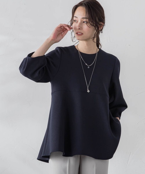 LAUTREAMONT(ロートレアモン)の「【WEB限定】【7号あり】ペプラムチュニックブラウス≪洗える/防シワ≫(シャツ/ブラウス・レディース・ネイビー/オフホワイト/グリーン/キャメル・9号)」の3枚目の写真