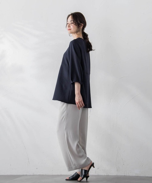 LAUTREAMONT(ロートレアモン)の「【WEB限定】【7号あり】ペプラムチュニックブラウス≪洗える/防シワ≫(シャツ/ブラウス・レディース・ネイビー/オフホワイト/グリーン/キャメル・9号)」の9枚目の写真
