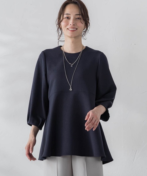 LAUTREAMONT(ロートレアモン)の「【WEB限定】【7号あり】ペプラムチュニックブラウス≪洗える/防シワ≫(シャツ/ブラウス・レディース・ネイビー/オフホワイト/グリーン/キャメル・9号)」の10枚目の写真