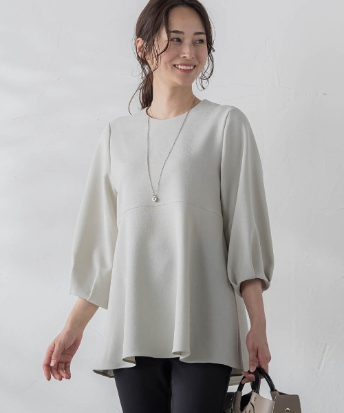 LAUTREAMONT(ロートレアモン)の「【WEB限定】【7号あり】ペプラムチュニックブラウス≪洗える/防シワ≫(シャツ/ブラウス・レディース・ネイビー/オフホワイト/グリーン/キャメル・9号)」の11枚目の写真