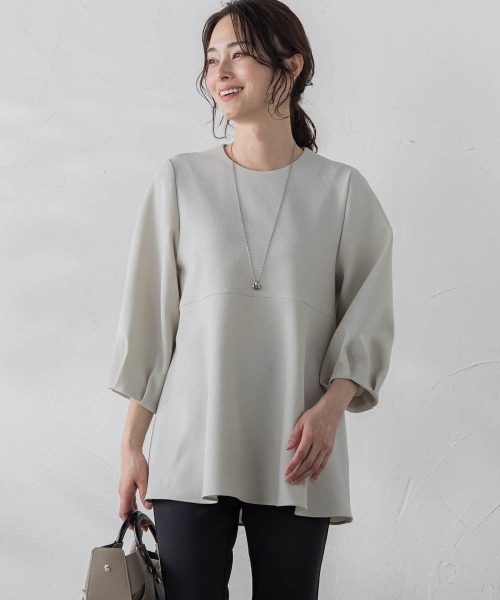 LAUTREAMONT(ロートレアモン)の「【WEB限定】【7号あり】ペプラムチュニックブラウス≪洗える/防シワ≫(シャツ/ブラウス・レディース・ネイビー/オフホワイト/グリーン/キャメル・9号)」の12枚目の写真