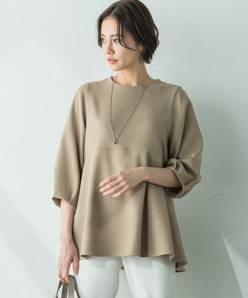 LAUTREAMONT(ロートレアモン)の「【WEB限定】【7号あり】ペプラムチュニックブラウス≪洗える/防シワ≫(シャツ/ブラウス・レディース・ネイビー/オフホワイト/グリーン/キャメル・9号)」の22枚目の写真