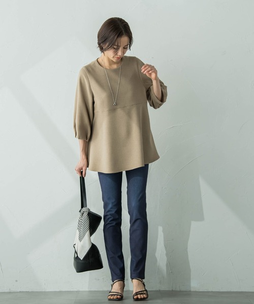LAUTREAMONT(ロートレアモン)の「【WEB限定】【7号あり】ペプラムチュニックブラウス≪洗える/防シワ≫(シャツ/ブラウス・レディース・ネイビー/オフホワイト/グリーン/キャメル・9号)」の20枚目の写真