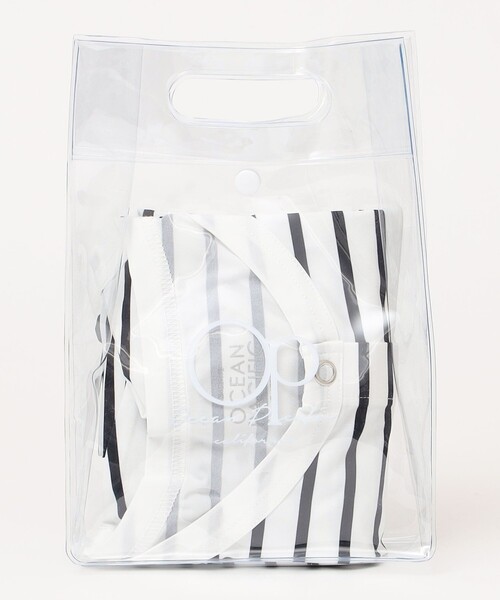 Ocean Pacific(オーシャンパシフィック)の「【SHIPS any別注】Ocean Pacific:ラッシュガード (クリアバッグ付)24SS(ラッシュガード・レディース・ブラック/オフホワイト・ONE SIZE)」の6枚目の写真