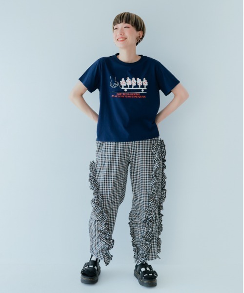 unica（ユニカ）の「ｔｒｅｅ　ｃａｒｒｙ　Ｔシャツ（Tシャツ/カットソー・レディース・ネイビー/オフホワイト・F）」の11枚目の写真