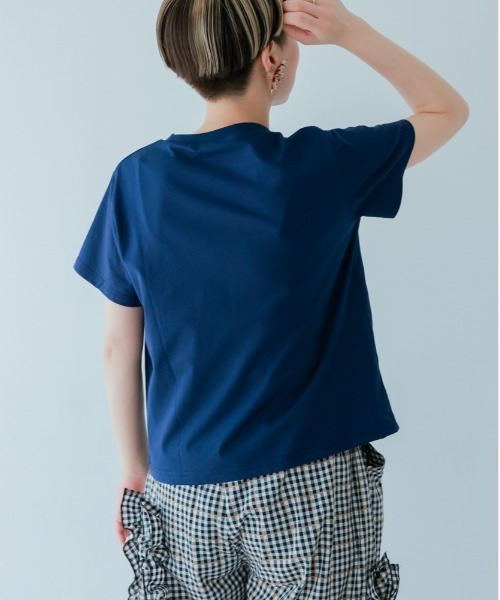 unica（ユニカ）の「ｔｒｅｅ　ｃａｒｒｙ　Ｔシャツ（Tシャツ/カットソー・レディース・ネイビー/オフホワイト・F）」の5枚目の写真