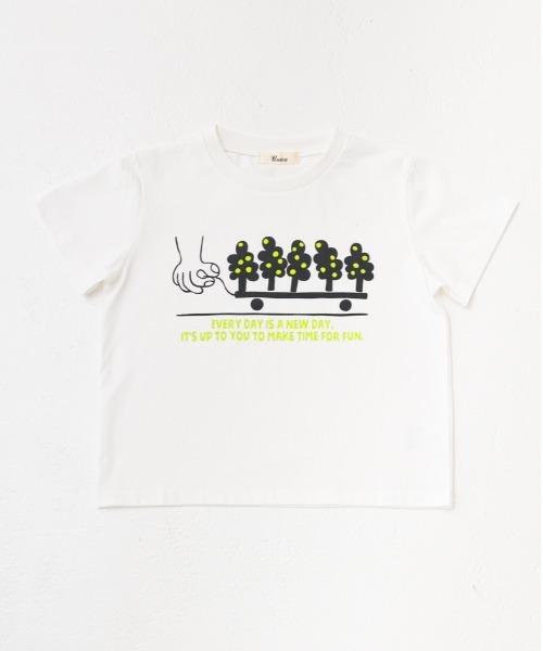 unica（ユニカ）の「ｔｒｅｅ　ｃａｒｒｙ　Ｔシャツ（Tシャツ/カットソー・レディース・ネイビー/オフホワイト・F）」の6枚目の写真