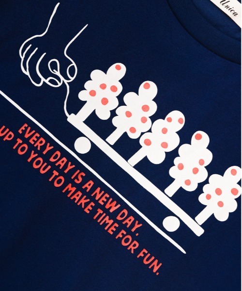 unica（ユニカ）の「ｔｒｅｅ　ｃａｒｒｙ　Ｔシャツ（Tシャツ/カットソー・レディース・ネイビー/オフホワイト・F）」の9枚目の写真