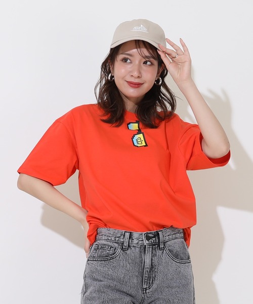 BABYDOLL（ベビードール）の「親子お揃い サングラスTシャツ 9360A（Tシャツ/カットソー・レディース・オレンジ/ホワイト・M/L/XL/S）」の2枚目の写真