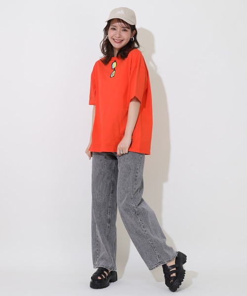 BABYDOLL（ベビードール）の「親子お揃い サングラスTシャツ 9360A（Tシャツ/カットソー・レディース・オレンジ/ホワイト・M/L/XL/S）」の8枚目の写真