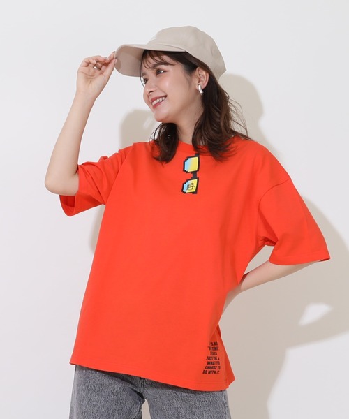 BABYDOLL（ベビードール）の「親子お揃い サングラスTシャツ 9360A（Tシャツ/カットソー・レディース・オレンジ/ホワイト・M/L/XL/S）」の5枚目の写真