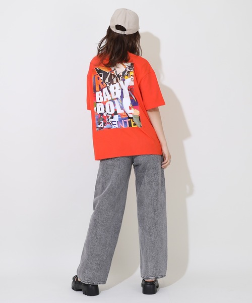 BABYDOLL（ベビードール）の「親子お揃い サングラスTシャツ 9360A（Tシャツ/カットソー・レディース・オレンジ/ホワイト・M/L/XL/S）」の9枚目の写真
