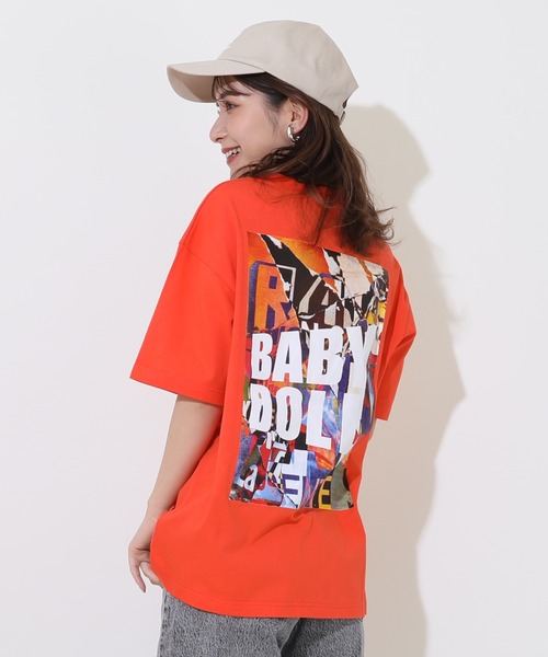 BABYDOLL（ベビードール）の「親子お揃い サングラスTシャツ 9360A（Tシャツ/カットソー・レディース・オレンジ/ホワイト・M/L/XL/S）」の6枚目の写真