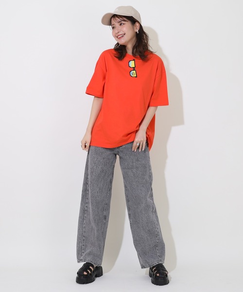 BABYDOLL（ベビードール）の「親子お揃い サングラスTシャツ 9360A（Tシャツ/カットソー・レディース・オレンジ/ホワイト・M/L/XL/S）」の7枚目の写真