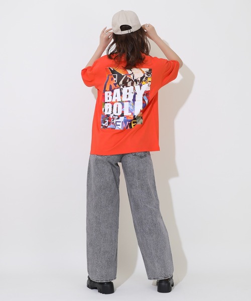 BABYDOLL（ベビードール）の「親子お揃い サングラスTシャツ 9360A（Tシャツ/カットソー・レディース・オレンジ/ホワイト・M/L/XL/S）」の10枚目の写真
