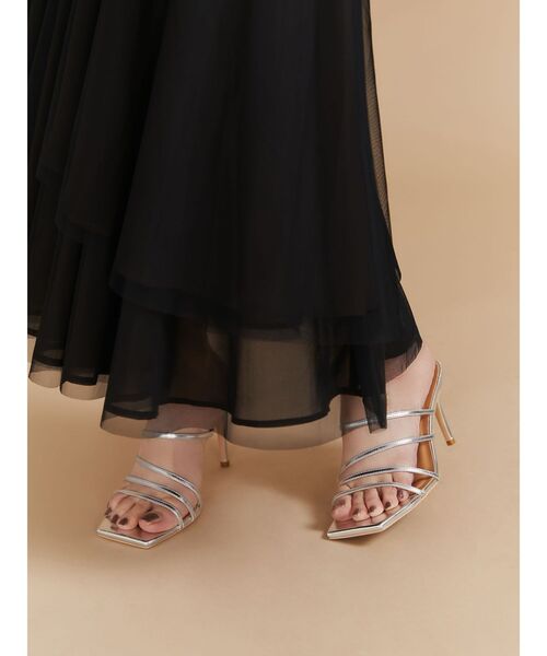 RESEXXY（リゼクシー）の「ランダムラインピンヒールサンダル（サンダル・レディース・ブラック/アイボリー/シルバー・SMALL/LARGE/MEDIUM）」の4枚目の写真