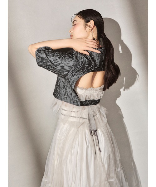 LILY BROWN（リリーブラウン）の「ダブルラインチュールスカート（スカート・レディース・その他/ホワイト/レッド・0/1）」の6枚目の写真