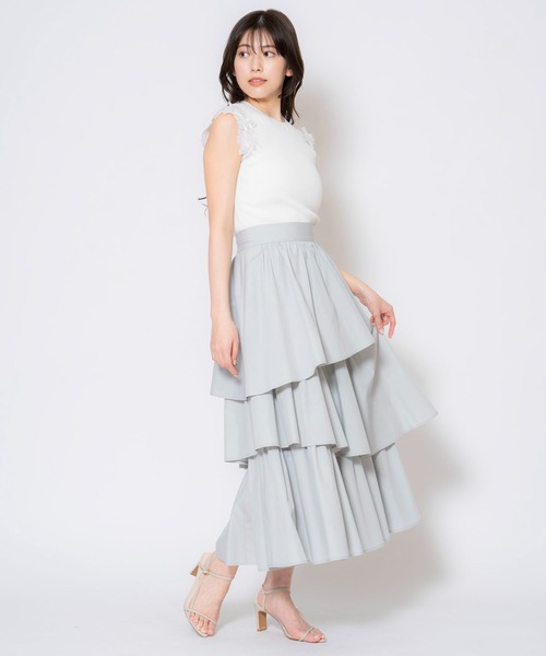 NOELA(ノエラ)の「コットンティアードスカート(スカート・レディース・ベージュ/グレー/オフホワイト・S/M)」の8枚目の写真