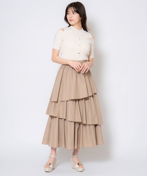 NOELA(ノエラ)の「コットンティアードスカート(スカート・レディース・ベージュ/グレー/オフホワイト・S/M)」の9枚目の写真