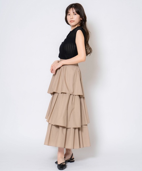 NOELA(ノエラ)の「コットンティアードスカート(スカート・レディース・ベージュ/グレー/オフホワイト・S/M)」の12枚目の写真