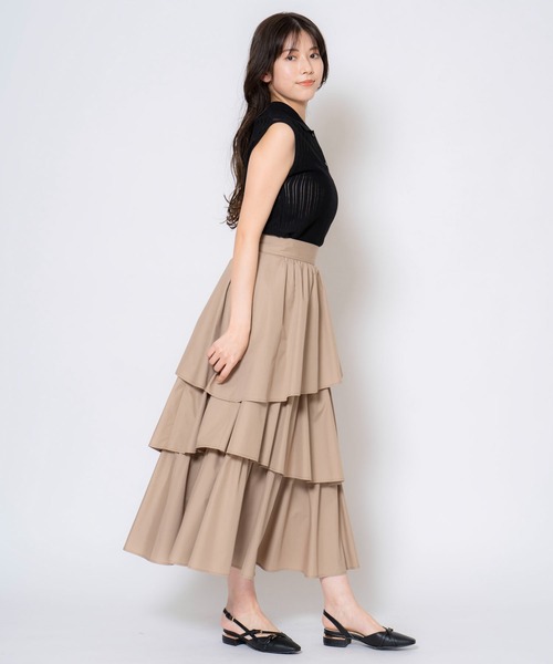 NOELA(ノエラ)の「コットンティアードスカート(スカート・レディース・ベージュ/グレー/オフホワイト・S/M)」の13枚目の写真
