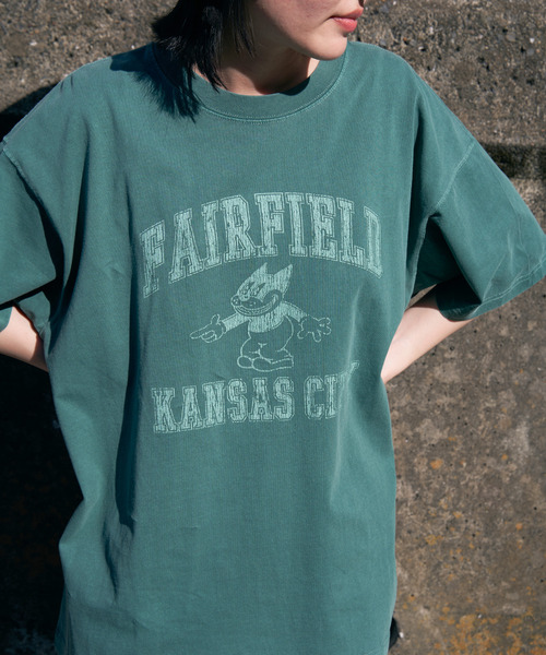 VENCEEXCHANGE（ヴァンスエクスチェンジ）の「FAIRFIELD ピグメントT（Tシャツ/カットソー・レディース・オフホワイト/チャコールグレー/オレンジ系その他/グリーン/ネイビー・FREE）」の4枚目の写真