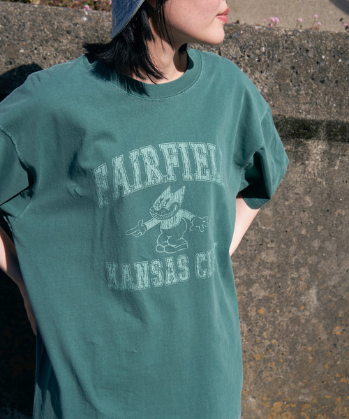 VENCEEXCHANGE（ヴァンスエクスチェンジ）の「FAIRFIELD ピグメントT（Tシャツ/カットソー・レディース・オフホワイト/チャコールグレー/オレンジ系その他/グリーン/ネイビー・FREE）」の7枚目の写真