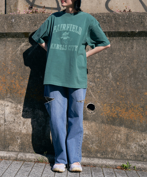 VENCEEXCHANGE（ヴァンスエクスチェンジ）の「FAIRFIELD ピグメントT（Tシャツ/カットソー・レディース・オフホワイト/チャコールグレー/オレンジ系その他/グリーン/ネイビー・FREE）」の16枚目の写真