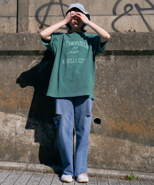 VENCEEXCHANGE（ヴァンスエクスチェンジ）の「FAIRFIELD ピグメントT（Tシャツ/カットソー・レディース・オフホワイト/チャコールグレー/オレンジ系その他/グリーン/ネイビー・FREE）」の17枚目の写真