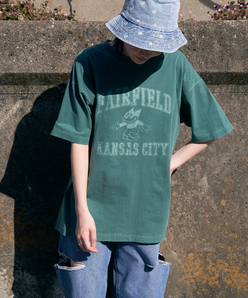 VENCEEXCHANGE（ヴァンスエクスチェンジ）の「FAIRFIELD ピグメントT（Tシャツ/カットソー・レディース・オフホワイト/チャコールグレー/オレンジ系その他/グリーン/ネイビー・FREE）」の10枚目の写真