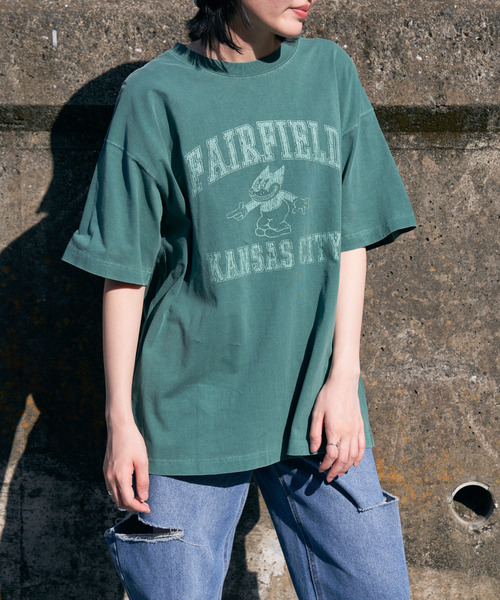 VENCEEXCHANGE（ヴァンスエクスチェンジ）の「FAIRFIELD ピグメントT（Tシャツ/カットソー・レディース・オフホワイト/チャコールグレー/オレンジ系その他/グリーン/ネイビー・FREE）」の11枚目の写真