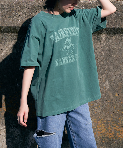 VENCEEXCHANGE（ヴァンスエクスチェンジ）の「FAIRFIELD ピグメントT（Tシャツ/カットソー・レディース・オフホワイト/チャコールグレー/オレンジ系その他/グリーン/ネイビー・FREE）」の14枚目の写真