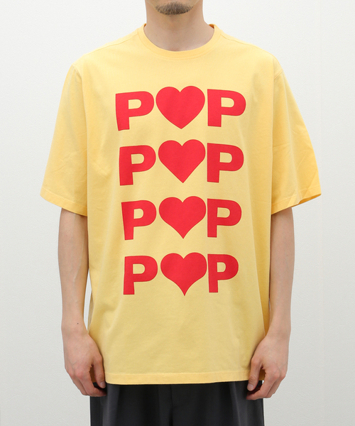 POP TRADING COMPANY(ポップトレーディングカンパニー)の「POP TRADING COMPANY / ポップトレーディングカンパニー hearts t-shirt(Tシャツ/カットソー・メンズ・イエロー・LARGE/X-LARGE)」の1枚目の写真