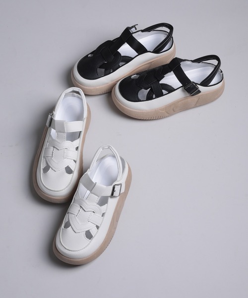 shoes365(シューズスリーシックスファイヴ)の「【shoes365】ホールデザイン通気性サンダル (SS)(サンダル・レディース・オフホワイト/ブラック・22.5cm/23.0cm/23.5cm/24.0cm/24.5cm/25.0cm)」の12枚目の写真