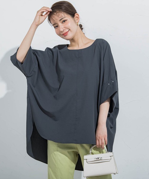 VICKY(ビッキー)の「【BIGシルエット】ドルマンブラウス≪手洗い可能≫(シャツ/ブラウス・レディース・ホワイト/チャコールグレー・M)」の21枚目の写真