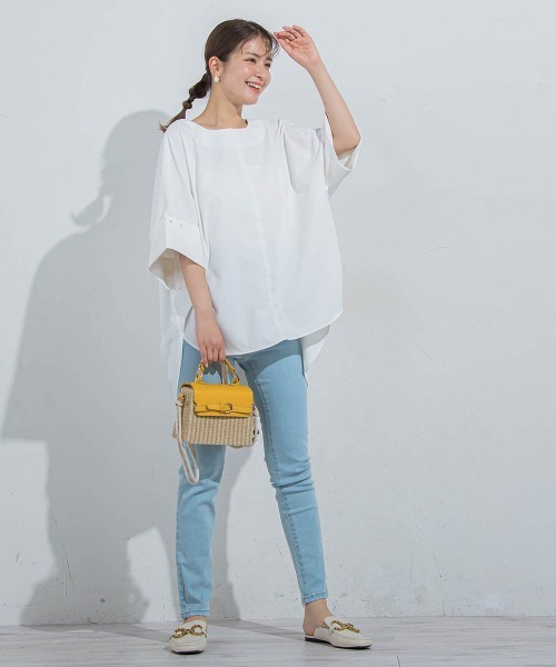 VICKY(ビッキー)の「【BIGシルエット】ドルマンブラウス≪手洗い可能≫(シャツ/ブラウス・レディース・ホワイト/チャコールグレー・M)」の20枚目の写真