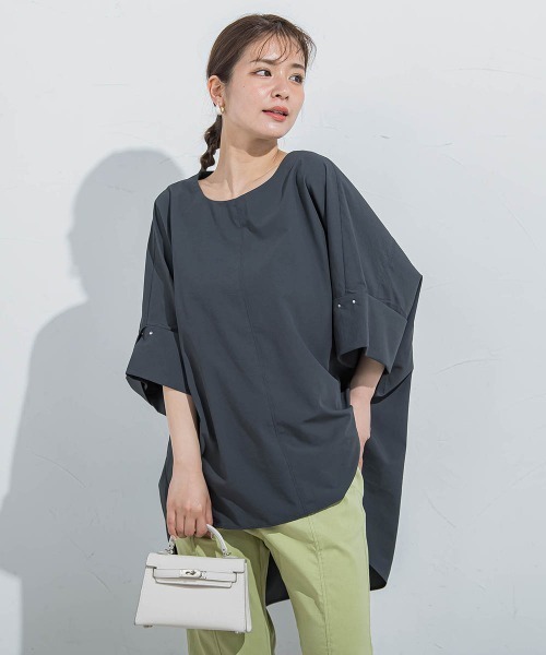 VICKY(ビッキー)の「【BIGシルエット】ドルマンブラウス≪手洗い可能≫(シャツ/ブラウス・レディース・ホワイト/チャコールグレー・M)」の22枚目の写真