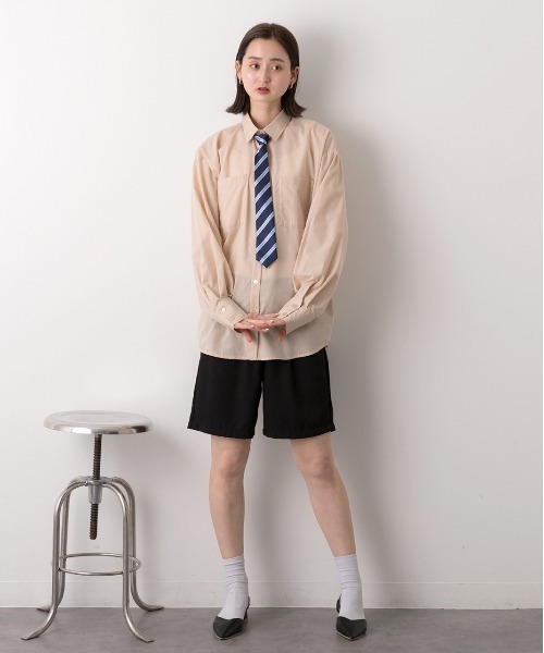 ad thie（アドティエ）の「アソート柄 ジップデザインネクタイ（ネクタイ・レディース・ネイビー系1/ネイビー系3/ブラック/ボルドー/ネイビー系2・FREE）」の6枚目の写真