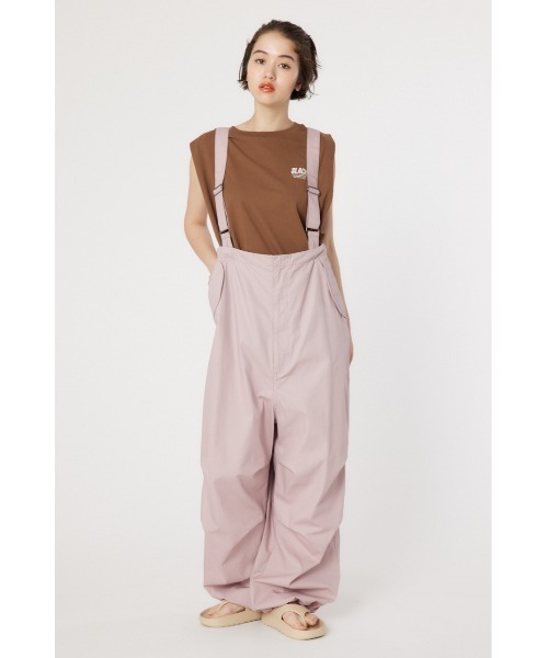 RODEO CROWNS WIDE BOWL（ロデオクラウンズワイドボウル）の「サスペンダー付きオーバーパンツ（つなぎ/オールインワン・レディース・グレー/カーキ/ライトピンク/オフホワイト・FREE）」の4枚目の写真