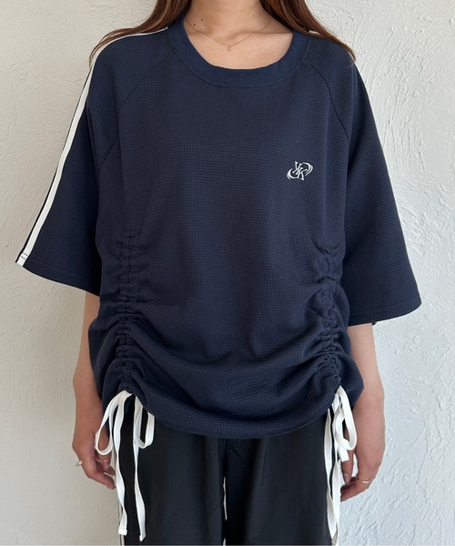 kutir(クティール)の「ワッフルドロストリボンTシャツ(Tシャツ/カットソー・レディース・ネイビー/アイボリー/その他/ライトブルー・FREE)」の14枚目の写真