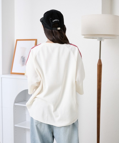 kutir(クティール)の「ワッフルドロストリボンTシャツ(Tシャツ/カットソー・レディース・ネイビー/アイボリー/その他/ライトブルー・FREE)」の7枚目の写真