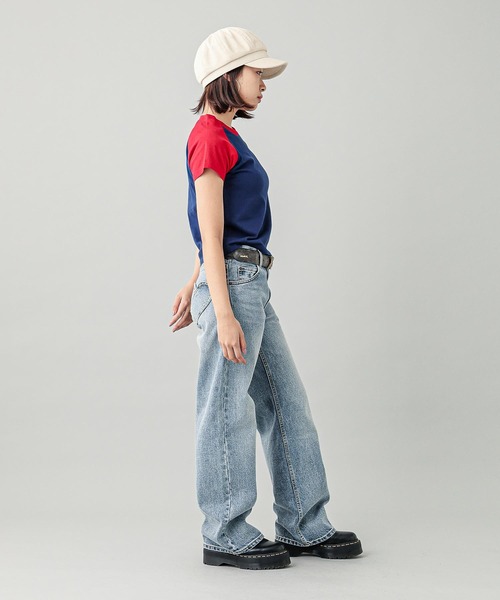 X-girl（エックスガール）の「EMBROIDERED BUNNY RAGLAN SLEEVE BABY TEE（Tシャツ/カットソー・レディース・ブラック/ネイビー・S/M）」の9枚目の写真