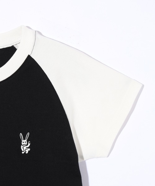 X-girl（エックスガール）の「EMBROIDERED BUNNY RAGLAN SLEEVE BABY TEE（Tシャツ/カットソー・レディース・ブラック/ネイビー・S/M）」の15枚目の写真