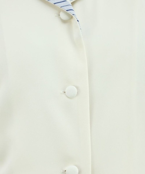 F i.n.t（フィント）の「ストライプパイピング開衿シャツ/fint（シャツ/ブラウス・レディース・アイボリー/ライトグレー・FREE）」の12枚目の写真