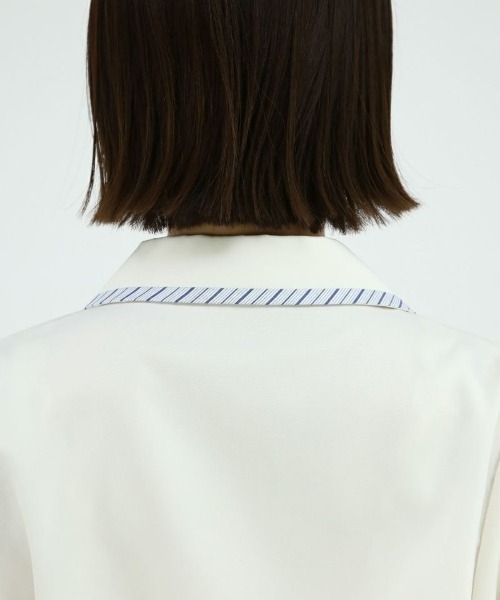 F i.n.t（フィント）の「ストライプパイピング開衿シャツ/fint（シャツ/ブラウス・レディース・アイボリー/ライトグレー・FREE）」の13枚目の写真