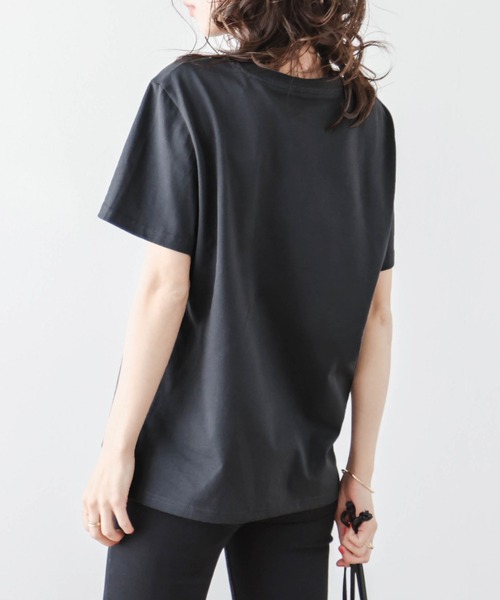 関送込アミパリス定番 刺繍 ハート ワンポイントTシャツ すぐにお届け】アミパリス定番刺繍ハート ワンポイントTシャツ