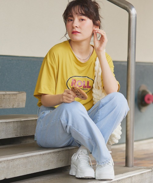 Teem Store(チームストア)の「ヴィンテージサークルロゴプリント Tシャツ(Tシャツ/カットソー・レディース・ホワイト/チャコール/イエロー・XL/M/L)」の19枚目の写真